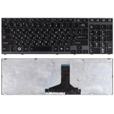Клавиатура для ноутбука Toshiba Satellite A660 A665 черная с черной рамкой