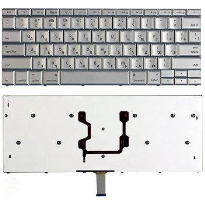 Клавиатура для ноутбука Apple Macbook 15.4 965 A1260 2008 серебристая