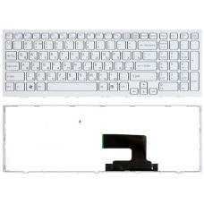Клавиатура для ноутбука Sony Vaio VPC-EH VPCEH белая с белой рамкой