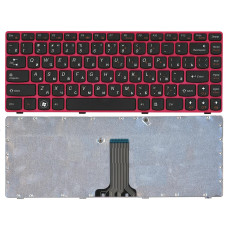 Клавиатура для ноутбука Lenovo IdeaPad Z470 G470AH G470GH Z370 черная с красной рамкой