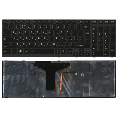 Клавиатура для ноутбука Toshiba Satellite A660 A665 черная с подсветкой