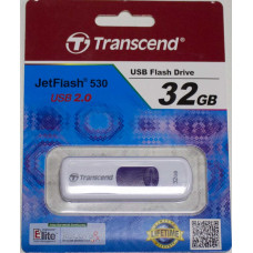 USB флеш-диск 32Гб TRANSCEND Jetflash 530, TS32GJF530, фиолетовый и белый выдвижной механизм