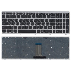 Клавиатура для ноутбука Lenovo IdeaPad U510 Z710 черная с серебристой рамкой