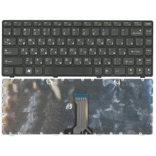 Клавиатура для ноутбука Lenovo G470 черная с черной рамкой