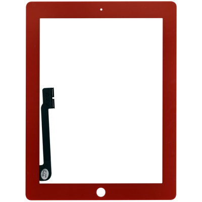 Сенсорное стекло (тачскрин) для iPad 3/4 красное
