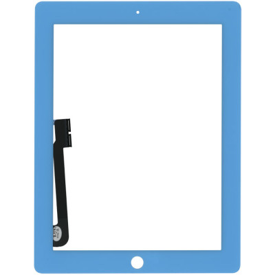 Сенсорное стекло (тачскрин) для iPad 3/4 голубое