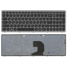 Клавиатура для ноутбука Lenovo IdeaPad Z500 черная с серой рамкой