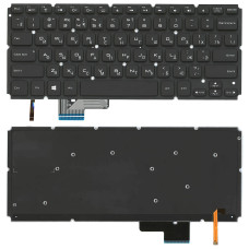 Клавиатура для ноутбука Dell XPS 14R черная без рамки с подсветкой
