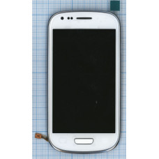 Дисплей для Samsung Galaxy S3 III mini GT-I8190 белый с рамкой