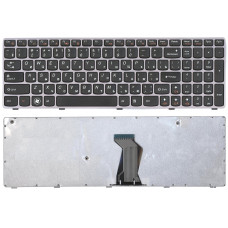 Клавиатура для ноутбука Lenovo IdeaPad B570 B580 V570 Z570 Z575 B590 черная с серой рамкой