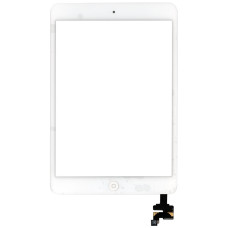 Сенсорное стекло (тачскрин) Ipad mini + stiker + IC с ккнопкой Home (A1432 A1454 A1455) белое