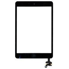 Сенсорное стекло (тачскрин) Ipad mini + stiker + IC с кнопкой Home (A1432 A1454 A1455) черное
