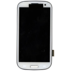 Дисплей для Samsung Galaxy S3 GT-I9300 Ceramic White белый с рамкой