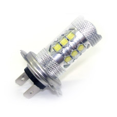 Светодиодная автолампа H7 - Cree 16Led + Линза white (1шт.) 80W
