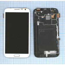 Дисплей для Samsung Galaxy Note 2 GT-N7100 белый с рамкой