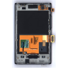 Дисплей для LG Optimus L3 E400 черный с рамкой