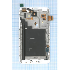 Дисплей для Samsung Galaxy Note 1 GT-N7000 белый с рамкой