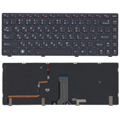 Клавиатура для ноутбука Lenovo IdeaPad Y480 черная с подсветкой