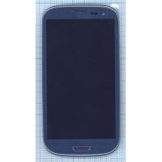 Дисплей для Samsung Galaxy S3 GT-I9300 Metallic Blue синий с рамкой