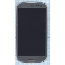 Дисплей для Samsung Galaxy S3 GT-I9300 Titan Gray серый с рамкой