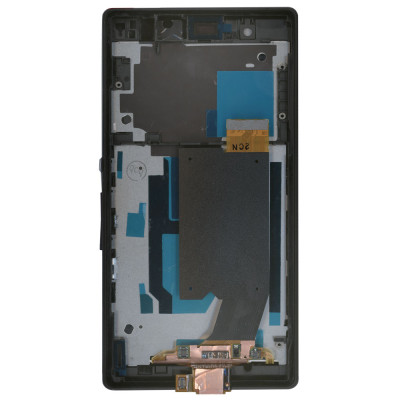 Дисплей для Sony Xperia Z черный с рамкой