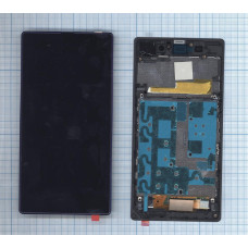 Дисплей для Sony Xperia Z1 черный с фиолетовой рамкой