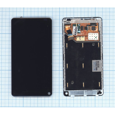 Дисплей для Nokia N9 черный с рамкой