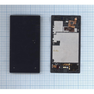 Дисплей для Nokia Lumia 520 черный с рамкой