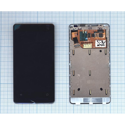 Дисплей для Nokia Lumia 800 черный с рамкой