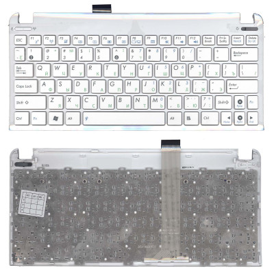 Клавиатура для ноутбука Asus Eee PC 1015 белая с рамкой