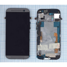 Дисплей для HTC One M8 черный с рамкой