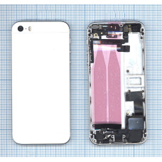 Задняя крышка для iPhone 5S с разъемами кнопками и шлейфами белая
