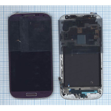 Дисплей для Samsung Galaxy S4 GT-I9500 фиолетовый с рамкой