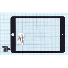 Сенсорное стекло (тачскрин) Ipad mini 3 (retina) + IC (A1599, A1600) черное OEM