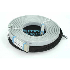 Кабель Vention HDMI (H450) 3m серый плоский в оплетке в круглом кейсе