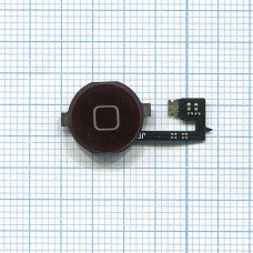 Кнопка HOME в сборе с механизмом и шлейфом для iPhone 4 черная