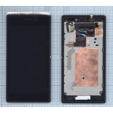 Дисплей для Sony Xperia M2 / M2 Dual (D2305) черный с рамкой