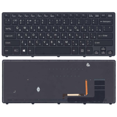 Клавиатура для ноутбука Sony SVF14N Flip черная с подсветкой