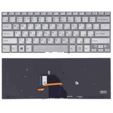 Клавиатура для ноутбука Sony SVF14N FIT серебристая с подсветкой