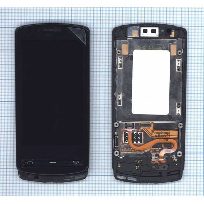 Дисплей для Nokia 700 черный с рамкой