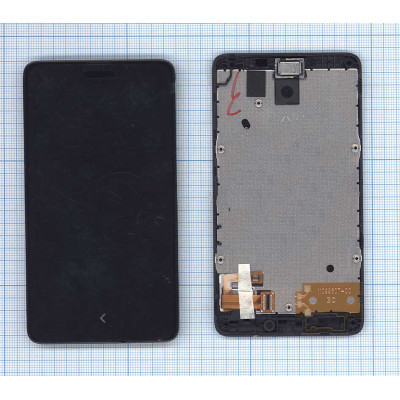 Дисплей для Nokia X черный с рамкой