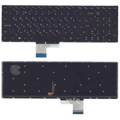 Клавиатура для ноутбука Lenovo Y50-70 черная с подсветкой