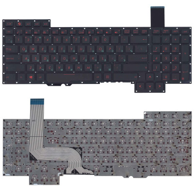 Клавиатура для ноутбука Asus G751 черная с подсветкой