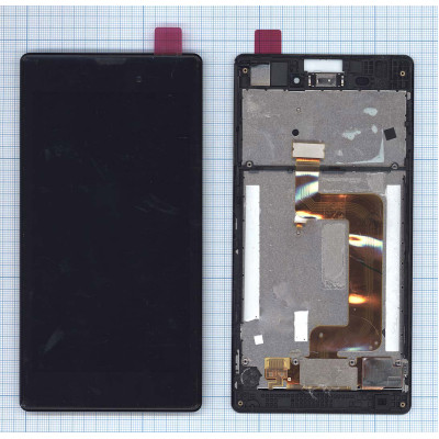 Дисплей для Sony Xperia T3 черный с рамкой
