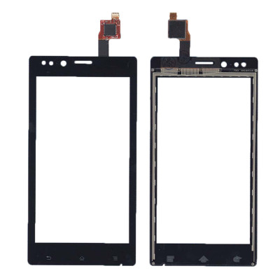 Сенсорное стекло (тачскрин) для Sony Xperia J черное