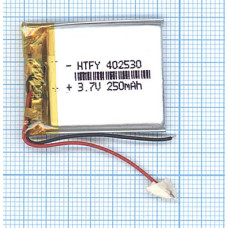 Аккумулятор Li-Pol (батарея) 4*25*30мм 2pin 3.7V/250mAh