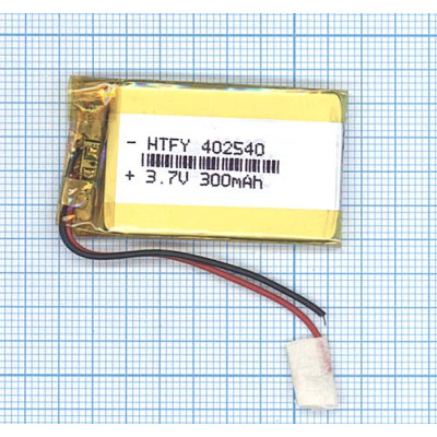Аккумулятор Li-Pol (батарея) 4*25*40мм 2pin 3.7V/300mAh