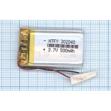 Аккумулятор Li-Pol (батарея) 3*20*40мм 2pin 3.7V/500mAh