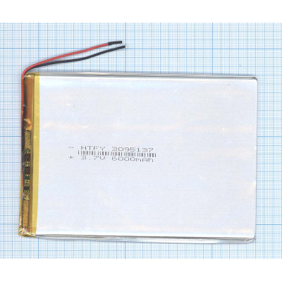 Аккумулятор Li-Pol (батарея) 3*95*137мм 2pin 3.7V/6000mAh