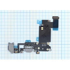 Шлейф разъема питания с аудио-разъемом для iPhone 6S Plus серый